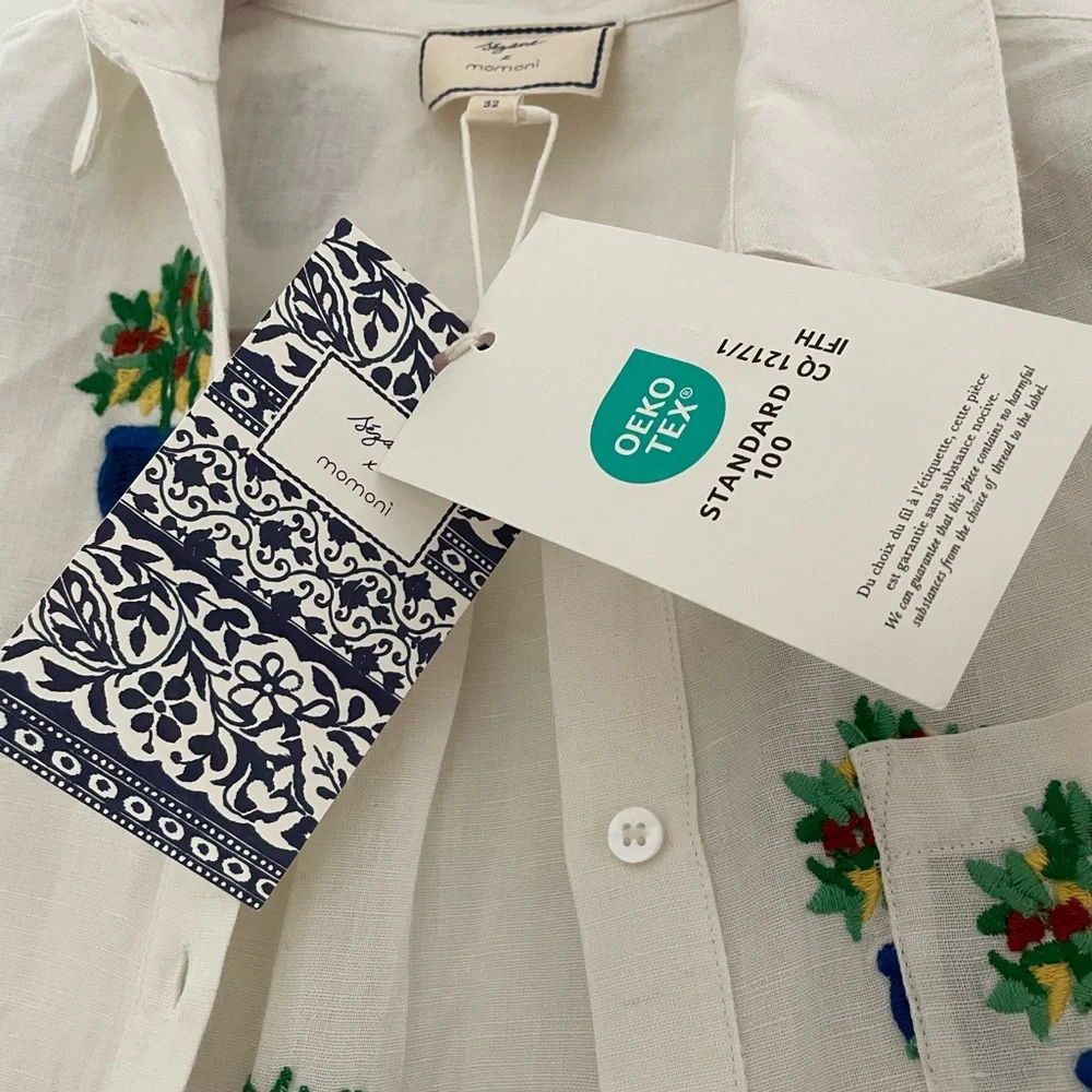 Sézane x Momoni Collaboration Tomboy Shirt NWT in Size 0 - Picture 8 of 9